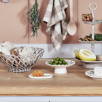 Strömshaga Kameninová miska na podstavci Viola Leaf Blue 16 cm