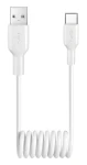 Puro Špirálový dátový kábel biela / Dátový kábel / USB-A - USB-C / 10 W / 1 m