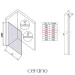 CERANO - Sprchová zástena Walk-in Crystal Ľ/P - 10 mm + polička/držiak na uteráky - bezvzperový systém - čierna matná, transparentné sklo - 120x200 CER-8050BD82795