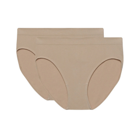 Dámske bezšvové nohavičky 2 ks DIM SEAMLESS MAXI BRIEF 2x - DIM - nude L