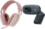 Logitech Zone Vibe 100 + C270 / Sada: bezdrôtové slúchadlá s mikrofónom a webkamera / BT / USB-C