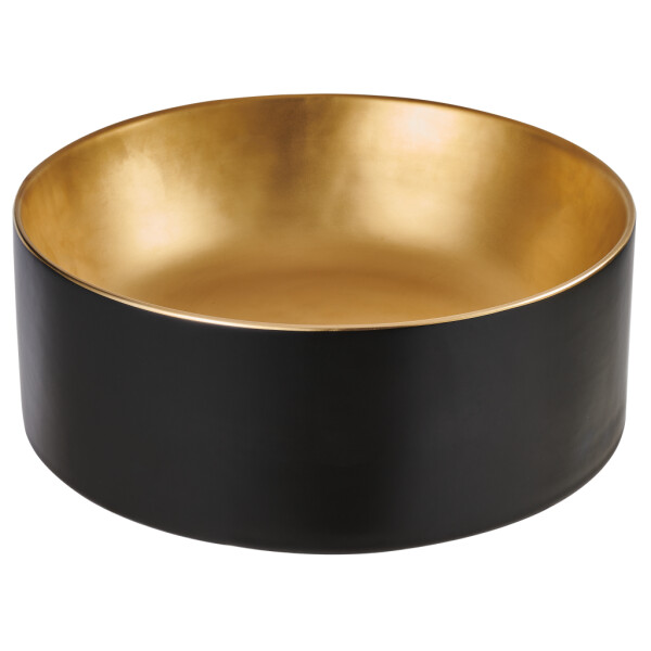 INVENA - Umývadlo na dosku KETO 42 cm, čierna/zlatá CE-14-017-C