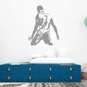 Veselá Stena Samolepka Futbalista Ronaldo Farba: šedá, Veľkosť: 60 x 76 cm