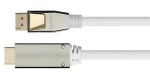 Python DisplayPort 1.4 na HDMI 2.0 kábel 1 m biely / Adaptér kábel / nylonový oplet (GC-M0221)