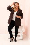 Dámska prešívaná bunda Plus Size s golierom a gombíkom Brown UNI