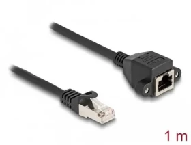 DeLock Predlžovací kábel RJ-50 (M)-RJ-50 (F) 1 m čierna / Predlžovací kábel / S/FTP / 26 AWG (80193)