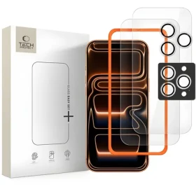 Tech-Protect Easy Set+ / Ochranné sklo / Apple iPhone 16 Pre Max, 17 Pre Max / 3 ks / Temperované