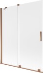 MEXEN/S - Velar dvojkrídlová posuvná vaňová zástena 140 x 150, dekor, ružové zlato 896-140-000-31-60