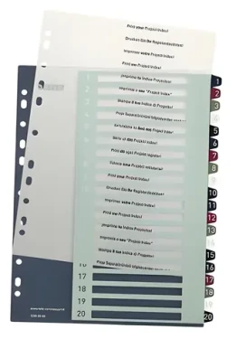 Leitz Style A4+ Maxi 1-20 / Register / popisovateľný na PC / PP / 245 × 305 mm (12390000)