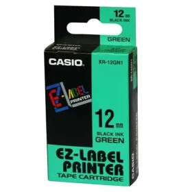 Casio originálna páska do tlačiarne štítkov Casio XR-12GN1 / čierna tlač / zelený podklad / nelaminovaná / 8m / 12mm (XR-12GN1)