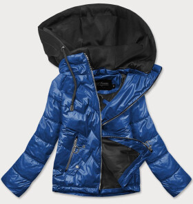 Modro/černá dámská bunda kapucí (BH2003) Barva: odcienie niebieskiego, Velikost: