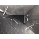 MEXEN/S - Lunar sprchovací kút päťboký krídlový pravá 90 x 100, transparent, biela 831-090P-100L-20-00-P