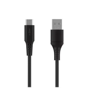 FIXED Krátky nabíjací a dátový Liquid silicone kábel s konektormi USB/USB-C a podporou PD 0.3m USB 2.0 60W čierny (FIXDLS-AC03-BK)
