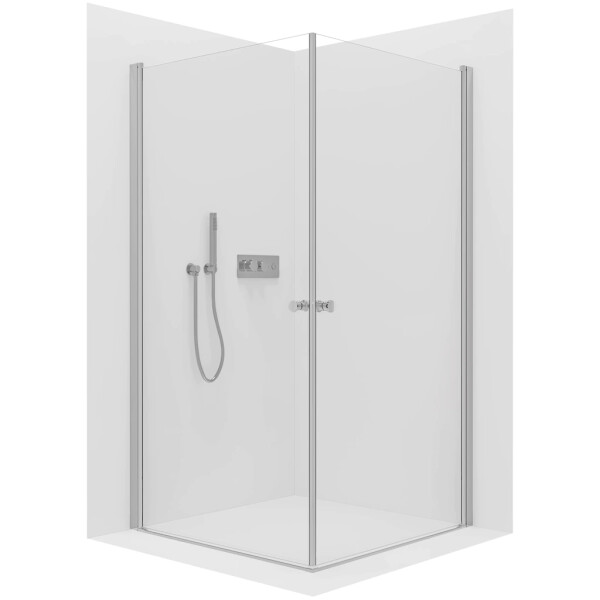 CERANO - Sprchovací kút Antelo Duo Ľ/P - 6 mm - chróm, transparentné sklo - 120x90x190 - otočný CER-8050BD144