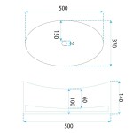 REA - Umývadlo na dosku Harper Transparent 50x37 REA-U8525