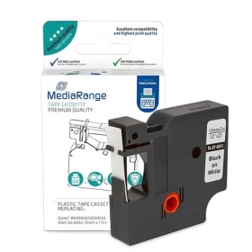 MediaRange kompatibilná páska pre Dymo D1 čierna na biele / Páska do tlačiarne štítkov / 12 mm / 7 m / laminovaná (MRDY45013)