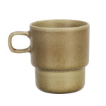MADAM STOLTZ Kameninový hrnček Yellow/Brown 300 ml