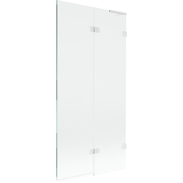 MEXEN/S - Lunar L vaňová zástena 2-krídlová pravá 90 x 150, transparent, biela 897L-090-100-20-00-P