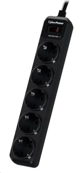 CyberPower B0520SC0-DE čierna / Prepäťová ochrana / 5 zásuviek / vypínač / 1.8 m (B0520SC0-DE)