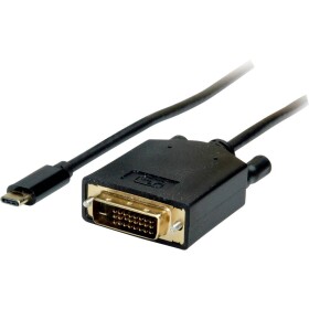 Value USB-C® / DVI káblový adaptér USB-C ® zástrčka, DVI-D 24+1pol. Zástrčka 2.00 m čierna 11.99.5832 Kábel pre displeje USB-C®; 11.99.5832