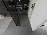 MEXEN/S - Kioto Sprchová zástena WALK-IN 90 x 80 x 30, čierny vzor, zlatá 800-090-080-221-50-70-030