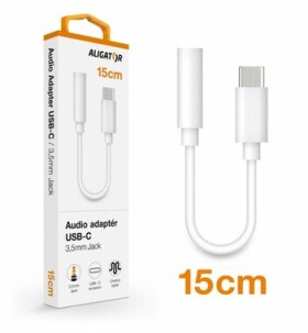 Aligator Audio adaptér USB-C na 3.5mm Jack biela (ADAU001)