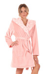 Dámsky župan Flora s kapucňou krátky 4856 3050 Pink Pearl - Vestis XXL