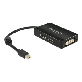 Delock 62623 DisplayPort / HDMI / DVI adaptér [1x mini DisplayPort zástrčka - 1x zásuvka DisplayPort, HDMI zásuvka, DVI zásuvka 24+1-pólová] čierna s feritovým; 62623