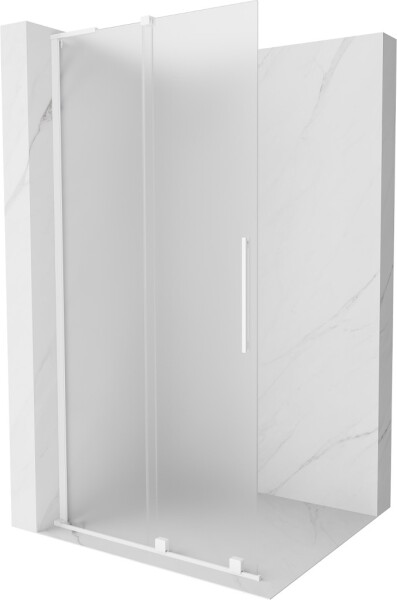 MEXEN/S - Velar L Sprchová zástena posuvná Walk-in 120 x 200, dekor 8 mm, biela 871-120-003-33-20