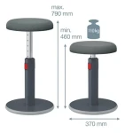 Leitz ERGO Cosy šedá / Balančná stolička / Výška 45-79 cm / Nosnosť 110 kg (65180089)