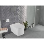 MEXEN/S - Vivo Závesná WC misa Rimless Tornado vrátane sedátka s slow slim, duroplast, biela lesk 30610200T