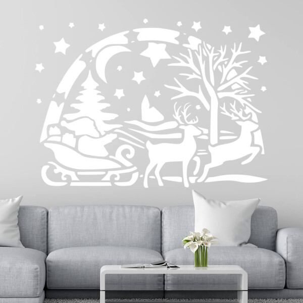 Veselá Stena Samolepka Santa Claus Farba: bílá, Veľkosť: 60 x 43 cm