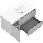 MEXEN/S - Orio kúpeľňová skrinka 90 cm s umývadlom Vela pravá, 2S, 1D, sivá mat/biela mat 91A13-09047-3-BBFFF62-W23P01