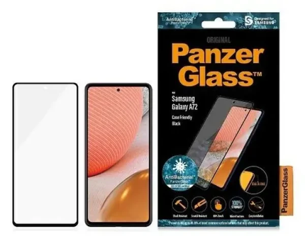 PanzerGlass Case Friendly AB tvrdené sklo Samsung Galaxy A72 čierna / Ochranné sklo / plne nalepovacie / 0,45 mm (PAN000152)