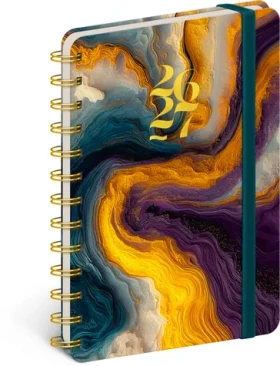 NOTIQUE Špirálový 18-mesačný diár Petito - Farebný achát 2026/2027, 13 x 18 cm (PGD-37211-V)