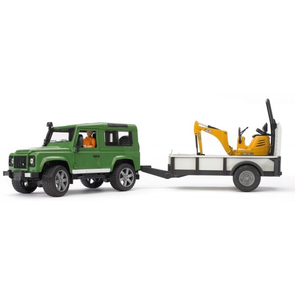 Bruder 02593 Land Rover Defender s prepravníkom + mikrobager JCB