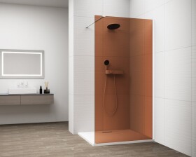 POLYSAN - ESCA WHITE MATT jednodielna sprchová zástena na inštaláciu k stene, sklo Marron, 1100 ES1511-03