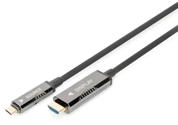 Digitus USB-C - HDMI AOC / Kábel adaptérový / 20 m / 4K 60Hz / 18 Gbps / HDMI 2.0 (AK-330150-200-S)