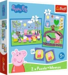 Trefl - Puzzle - Sada 3v1 Šťastné chvíle s prasiatkom Pepinou (2x puzzle + Pexeso)