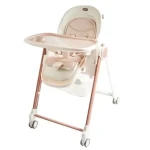 2Kids Toys Jedálenská stolička s kolieskami hnedá / od 6 mesiacov (2D98258)