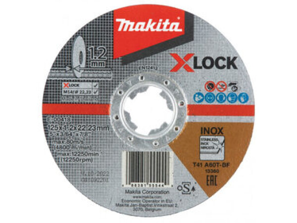 Makita E-00418 Rezný kotúč na nerez X-LOCK 125x1.2mm (E-00418)