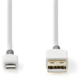 Nedis biela / Lightning kábel / USB-A (M) - Lightning (M) / USB 2.0 / 480 Mbps / 1 m (CCBW39300WT10)