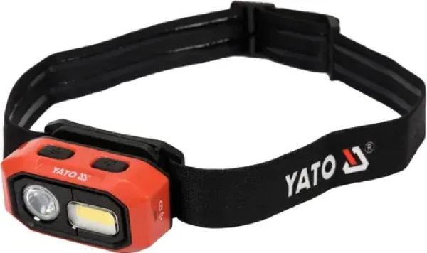 YATO LED čelovka COB + OSRAM 480lm / Čelové svietidlo / pohybový senzor / USB nabíjanie / IP54 (YT-08592)