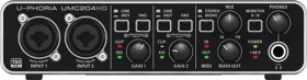 Behringer UMC204HD / Externá zvuková karta / USB / MIDI / XLR / RCA / 6.3mm (27000444)