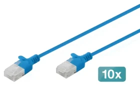 Digitus modrý / Patch kábel / Cat6 U/UTP Slim / 2 m / 10 ks (DK-1618-020S-B-10)