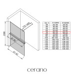 CERANO - Sprchová zástena Walk-in Onyx Round Ľ/P - 8 mm + polička/držiak na uteráky - guľatá vzpera - čierna matná, bronzové sklo - 70x200 CER-689287