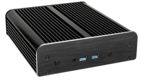 Akasa Newton S UCFF čierna / Mini ITX / so zdrojom / hliník / OEM / bez ventilátora (A-NUC15-M1B06E)