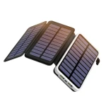 OUTXE EP300 Solárny dobíjač | Powerbanka 10000mAh biela / 5V / 1A|2.4A / 2x USB / Solárny panel 3W|660mA (8596311084164)
