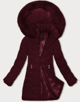 Dámska bordová bunda s kapucňou J Style (16M9121-06) odstíny červené XL (42)