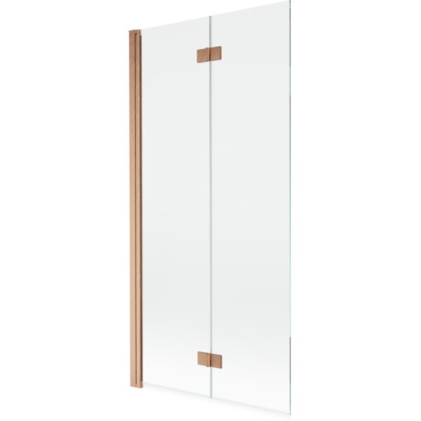 MEXEN - MIST vaňová zástena 90x150 cm 6mm 2-s, meď kartáčovaná, číra, ľavá 8A9-090-002-65-00-L